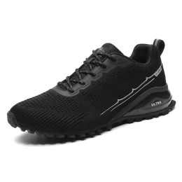 Hiking Shoes Men Trekking Mountain Climbing Boots Backpacking Non-slip Trail Hiking Sneakers Men's Amped Hiking Boots for Male (Color: Black, size: 45)