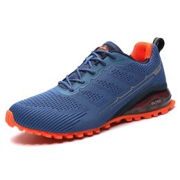 Hiking Shoes Men Trekking Mountain Climbing Boots Backpacking Non-slip Trail Hiking Sneakers Men's Amped Hiking Boots for Male (Color: Blue, size: 42)