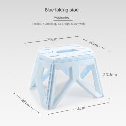 Outdoor Portable Folding Stool Mazar Square Stool Camping Portable Plastic Stool Small Bench Change Shoes Stool Children Fishing Stool (colour: wathet)