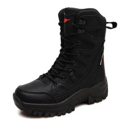 Comfort Beige Outdoor Hiking Boots Couple Men Trekking Shoes Women Big Size Military Tactical Boots For Men hiking sheos snow bo (Color: Black -S208, size: 42)