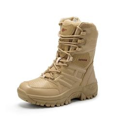 Comfort Beige Outdoor Hiking Boots Couple Men Trekking Shoes Women Big Size Military Tactical Boots For Men hiking sheos snow bo (Color: Sand -S203, size: 39)