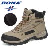 BONA 2022 New Arrival Pro-Mountain Ankle Hiking Boots Men Outdoor Sports Plush Warm High Top Walking Training Footwear Masculino