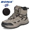 BONA 2022 New Designers Winter Brand Snow Boots Men Sneakers Super Warm Action Leather Boots Man Plush Hiking Boots Mansculino