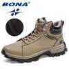 BONA 2022 NewDesigners Nubuck Sports Tactical Boots Men Hiking Mountain Shoes High Top Plush Tactical Footwear Masculino Comfy