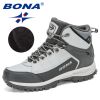 BONA 2022 New Arrival Nubuck High Top Hiking Shoes Men Durable Anti-Slip Outdoor Trekking Shoes Man Plush Warm Snow Winter Boots