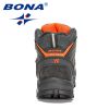 BONA 2020 New Designers Outdoor Hiking Boots Kids Leather Mountain Boots Children Climbing Sport Snow Shoes Boys Plush Warm