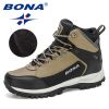 BONA 2022 New Arrival Nubuck High Top Hiking Shoes Men Durable Anti-Slip Outdoor Trekking Shoes Man Plush Warm Snow Winter Boots