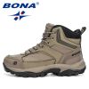 BONA 2022 New Designers Nubuck Hiking Boots Men Winter Shoes Walking Climbing Mountain Sport Boots Man Plush Warm Snow Footwear