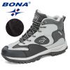 BONA 2022 New Arrival Action Leather Hiking Shoes Men Trekking Sneakers Mountain Plush Snow Boots Man Anti-Slippery Footwear